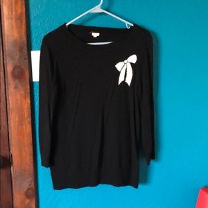 J. Crew black sweater with bow